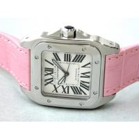 カルティエスーパーコピー Cartier サントス100 MM レディース W20126X8 ＳＳ ピンク皮 ホワイト