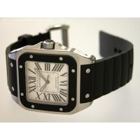 カルティエスーパーコピー Cartier サントス100 ラバー W20121U2 ＳＳ 黒ラバー ホワイト