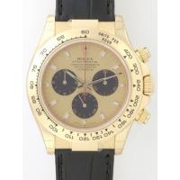 ロレックスコピー ROLEX デイトナ 116518 黒皮 金／黒目 自動巻 メンズ
