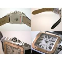 カルティエスーパーコピー Cartier サントス100 MM レディース W20107X7 茶皮 ホワイト 自動巻