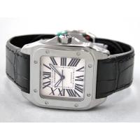 カルティエスーパーコピー Cartier サントス100 MM レディース W20106X8 SS 黒皮 ホワイト