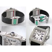 カルティエスーパーコピー Cartier サントス100 MM レディース W20106X8 SS 黒皮 ホワイト
