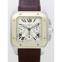 カルティエスーパーコピー Cartier サントス100 W20091X7 ＳＧ クロノグラフ 茶皮 ホワイト