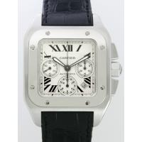 カルティエスーパーコピー Cartier サントス100 W20090X8 SS クロノグラフ 黒皮 ホワイト