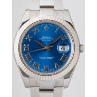 ロレックススーパーコピー ROLEX パーペチュアル デイトジャストII メンズ 116334 オイスターブレス ブルーローマ