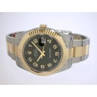 ロレックススーパーコピー ROLEX パーペチュアル デイトジャストII メンズ 116333 オイスターブレス ブラックアラビア