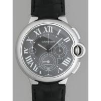 カルティエスーパーコピー Cartier バロンブルー クロノグラフ W6920052 SS 皮 XL ブラック