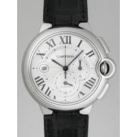 カルティエスーパーコピー Cartier バロンブルー クロノグラフ W6920003 SS 皮 XL シルバー