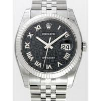 ロレックススーパーコピー ROLEX パーペチュアル デイトジャスト メンズ 116234 ジュビリーブレス ブラックコンピューターローマ