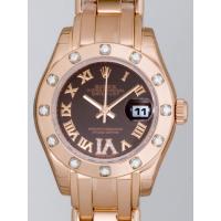 ロレックススーパーコピー ROLEX パーペチュアル デイトジャスト レディース 80315 ブラウンローマ（VIダイヤ）