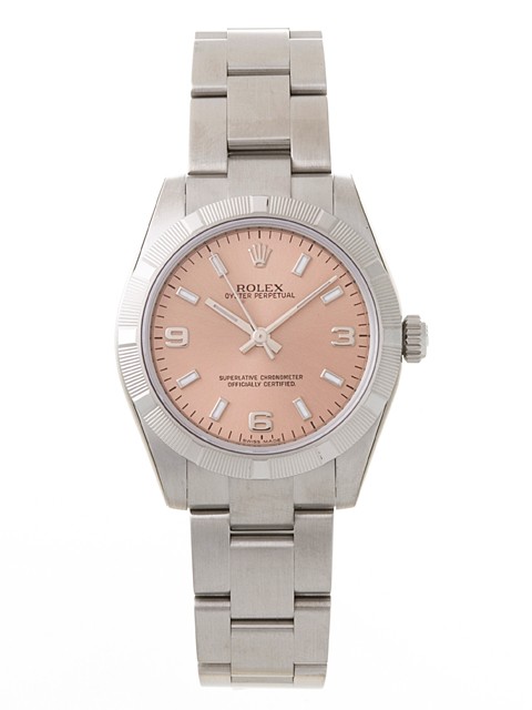 ロレックススーパーコピー ROLEX パーペチュアル ボーイズ 177210 ピンク3 6 9ホワイトバー