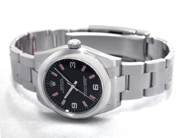 ロレックススーパーコピー ROLEX パーペチュアル ボーイズ 177200 ブラック3 6 9ピンクバー