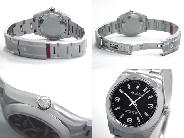 ロレックススーパーコピー ROLEX パーペチュアル ボーイズ 177200 ブラック3 6 9ピンクバー