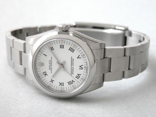 ロレックススーパーコピー ROLEX パーペチュアル ボーイズ 177200 ホワイトプリントローマ