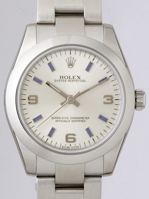 ロレックススーパーコピー ROLEX パーペチュアル ボーイズ 177200 シルバー3 6 9ブルーバー