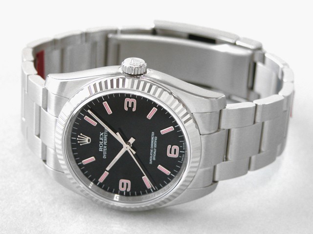 ロレックススーパーコピー ROLEX パーペチュアル 116034 ブラック アラビアピンク