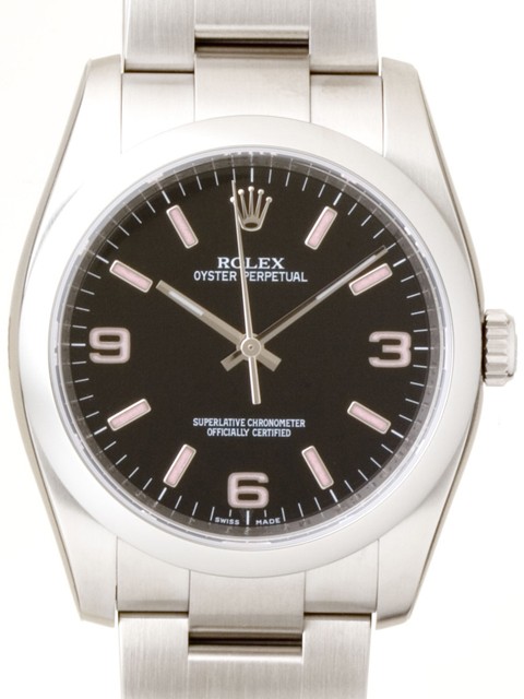 ロレックススーパーコピー ROLEX パーペチュアル 116000 ブラック ピンクアラビア