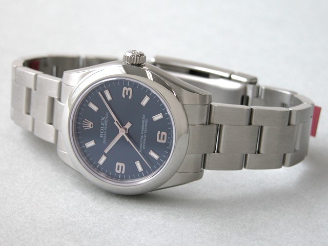 ロレックススーパーコピー ROLEX パーペチュアル ボーイズ 177200 ブルー ホワイトバー