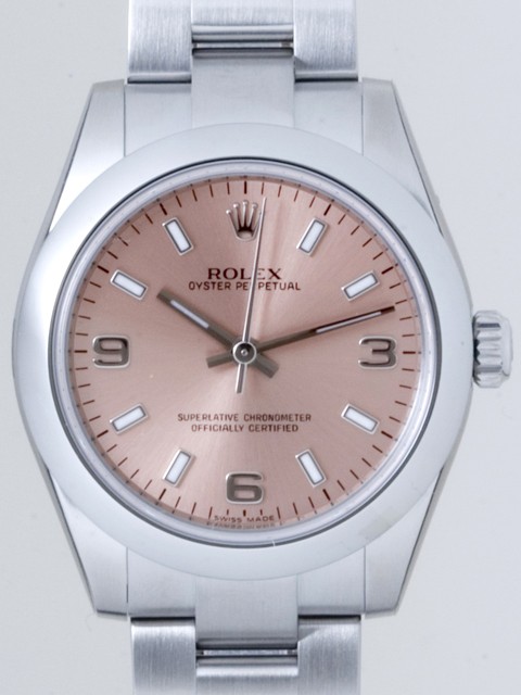 ロレックススーパーコピー ROLEX パーペチュアル ボーイズ 177200 ピンク ホワイトバー