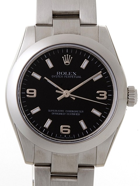 ロレックススーパーコピー ROLEX パーペチュアル ボーイズ 177200 ブラック ホワイトバー