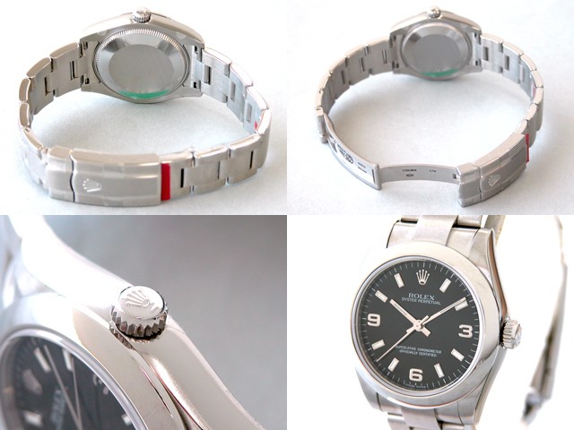 ロレックススーパーコピー ROLEX パーペチュアル ボーイズ 177200 ブラック ホワイトバー