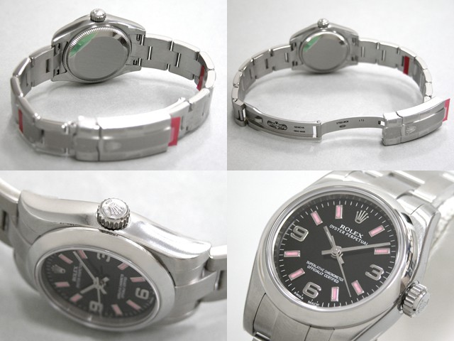 ロレックススーパーコピー ROLEX パーペチュアル レディース 176200 ブラック3 6 9ピンクバー