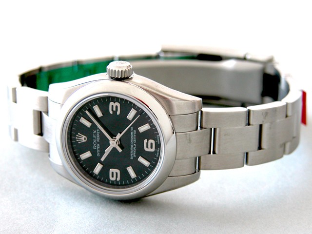 ロレックススーパーコピー ROLEX パーペチュアル レディース 176200 ブラック3 6 9ホワイトバー