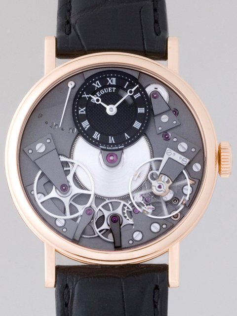 ブレゲスーパーコピー Breguet トラディション シースルー 7027BR/G9/9V6 RG 皮 グレー
