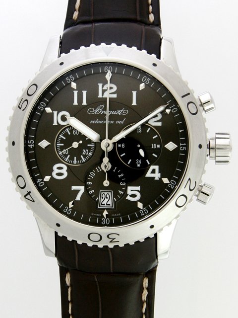 ブレゲスーパーコピー Breguet トランスアトランティック 3810ST/92/9ZU タイプ21 皮ベルト グレー