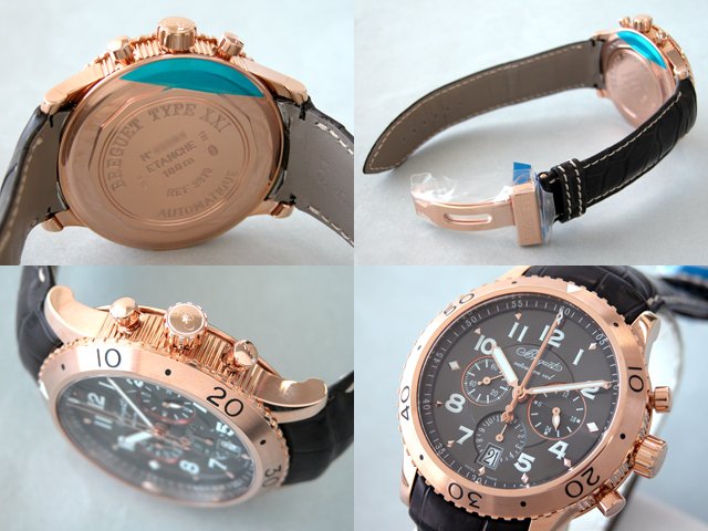 ブレゲスーパーコピー Breguet トランスアトランティック 3810BR/92/9ZU タイプ21 PG 皮 グレー