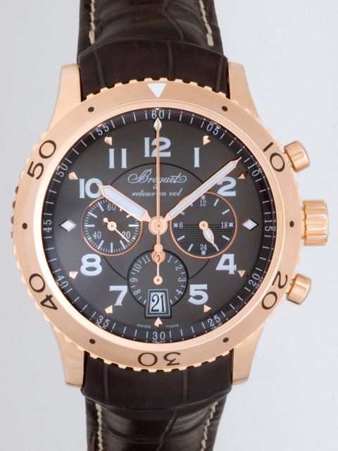 ブレゲスーパーコピー Breguet トランスアトランティック 3810BR/92/9ZU タイプ21 PG 皮 グレー
