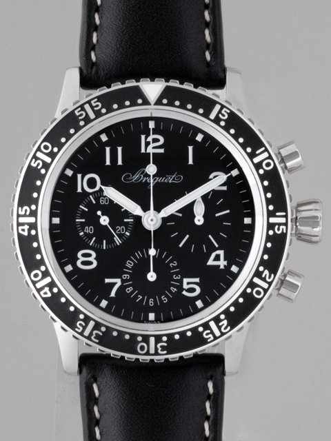 ブレゲスーパーコピー Breguet アエロナバル 3803ST/92/3W6 タイプ20 SS/皮 世界限定1000本 ブラック