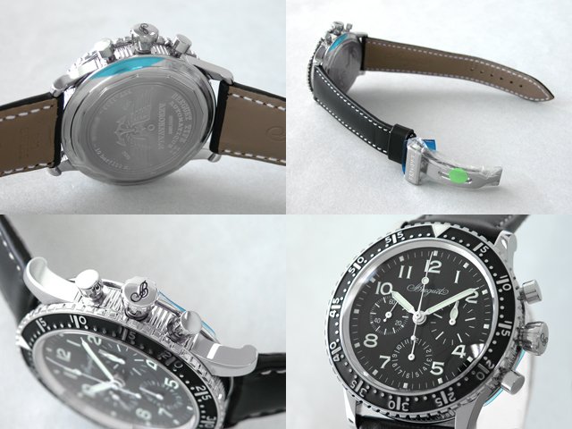 ブレゲスーパーコピー Breguet アエロナバル 3803ST/92/3W6 タイプ20 SS/皮 世界限定1000本 ブラック
