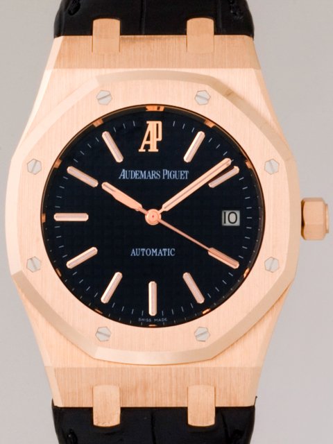 オーデマ･ピゲスーパーコピー AUDEMARS PIGUET ロイヤルオーク 15300OR.OO.D002CR.01 PG/ブラック皮ベルト ブラック