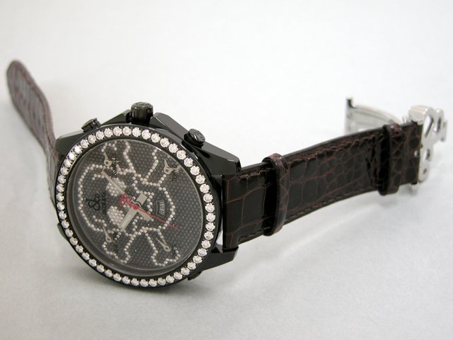 ジェイコブスーパーコピー JACOB&Co ファイブタイムゾーン JC-SKULL11BC 1重ベゼルダイヤ 47mm 全面ダイヤ