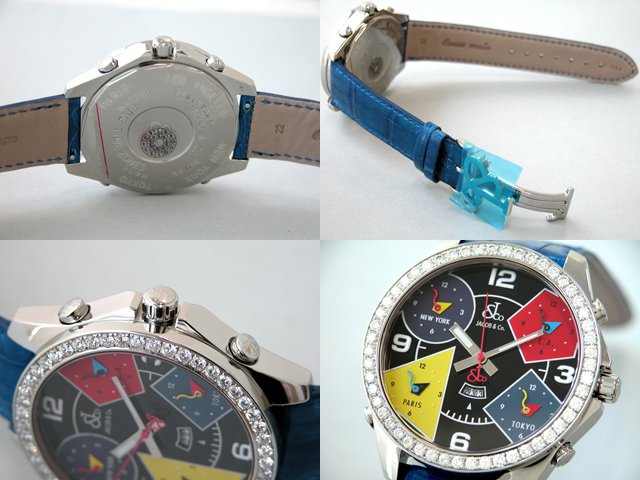 ジェイコブスーパーコピー JACOB&Co ファイブタイムゾーン JC-11D 1重ベゼルダイヤ 47mm ブラック