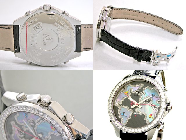 ジェイコブスーパーコピー ファイブタイムゾーン ワールドマップ JC-127D 1重ベゼルダイヤ 47mm ホワイト ダイヤ入り