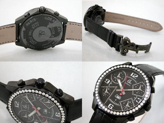 ジェイコブスーパーコピー ァイブタイムゾーン JC-2BC DAD ベゼルダイヤ 47mm ブラック
