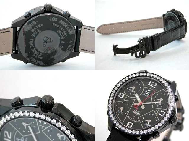 ジェイコブスーパーコピー ファイブタイムゾーン JC-2BCD ベゼルダイヤ 47mm ブラック