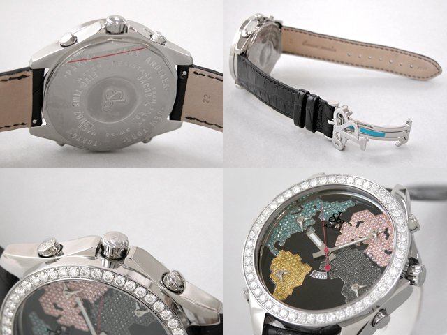 ジェイコブスーパーコピー ファイブタイムゾーン ワールドマップ JC-47SCD 1重ベゼルダイヤ 47mm ブルーダイヤ入り