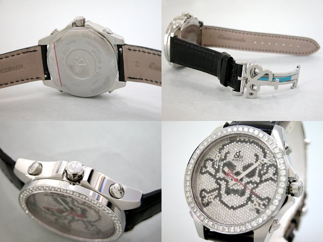 ジェイコブスーパーコピー ファイブタイムゾーン JC-MSKULLD ベゼルダイヤ 40mm 秒針ロゴタイプ 全面ダイヤ