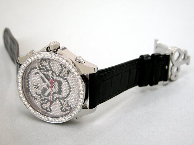 ジェイコブスーパーコピー ファイブタイムゾーン JC-MSKULLD ベゼルダイヤ 40mm 秒針ロゴタイプ 全面ダイヤ