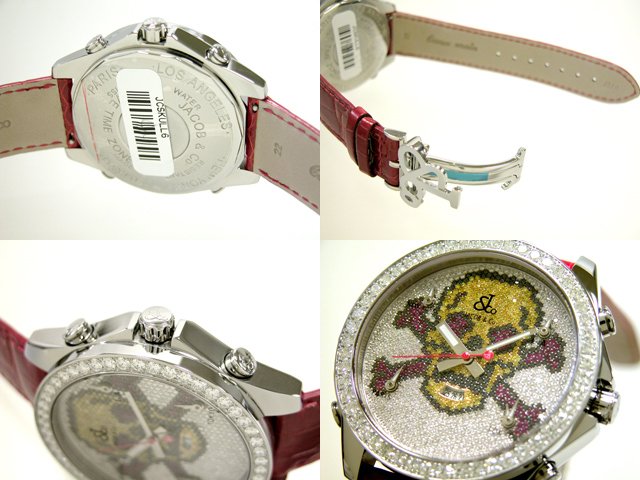 ジェイコブスーパーコピー ファイブタイムゾーン JC-SKULL6 1重ベゼルダイヤ 47mm 全面ダイヤ