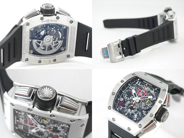 リシャール・ミルスーパーコピー フライバック クロノグラフ RM011 WG/TI/ラバー スケルトン