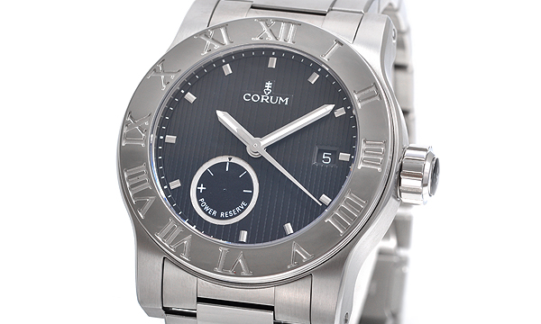 コルムスーパーコピー ロムルス パワーリザーブ 373.515.20/ V8108BN75 ステンレス ブラック