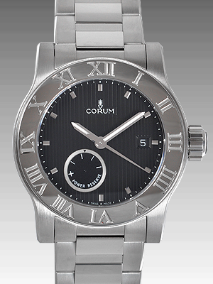 コルムスーパーコピー ロムルス パワーリザーブ 373.515.20/ V8108BN75 ステンレス ブラック