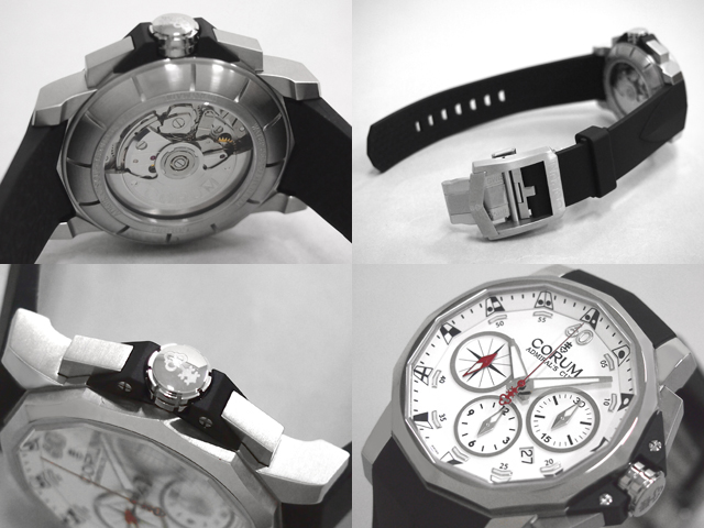 コルムスーパーコピー アドミラルズカップ クロノグラフ 753.671.20/F371 AA52 ラバー ホワイト