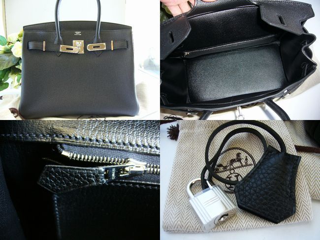 エルメススーパーコピーＨＥＲＭＥＳ バーキン３０黒トゴシルバー 金具Ｎ刻 hermes-002