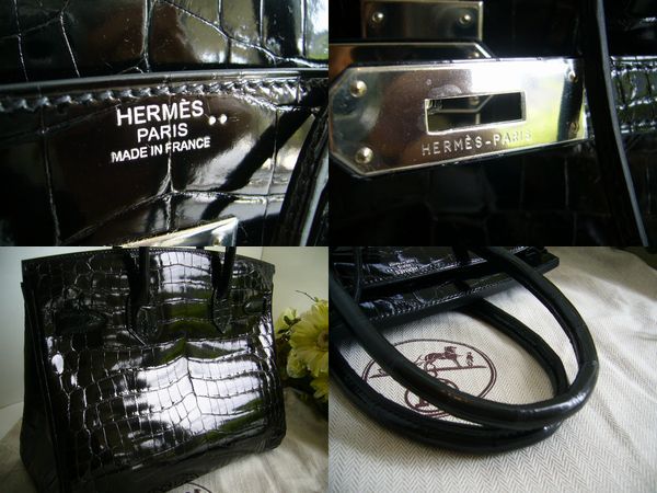 エルメススーパーコピー バーキン３０クロコニロティカス 黒Ｓ金具Ｌ刻印 hermes-018