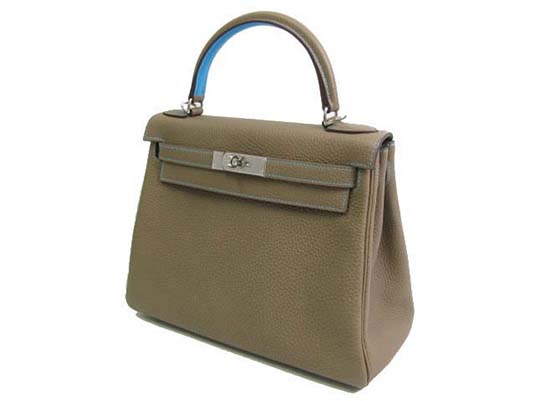 エルメススーパーコピー ケリー28 HERMESB05 エトゥープ×ターコイズブルー
